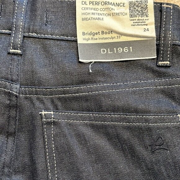DL1961 Women's Bridget High Rise Coated Bootcut Jeans Size 24 27 x 33 B4HP $209 - Picture 6 of 7